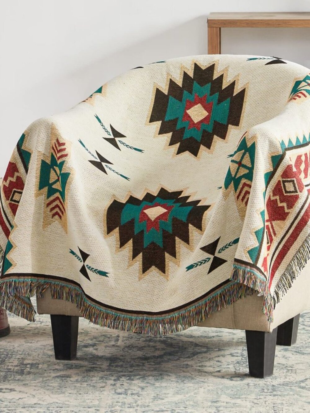 Native American Blanket Western Decor Boho Throw Blanket for Sofa, Mexican